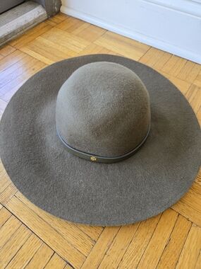 Brand New With Tags Tory Burch Brown Wool Felt Wide-Brim Hat
